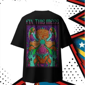 Fix the mess graphic back print t-shirt